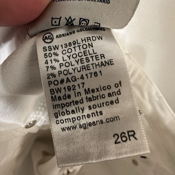 Adriano Goldschmied AG The Legging Ankle White Distressed Skinny Jeans 26R Mid - Picture 9 of 10